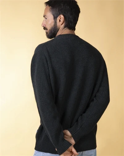 Elsk - Roundneck Men's Recycled Wool Strik - Deep Green 